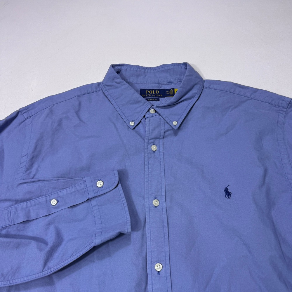Polo Ralph Lauren Classic Fit Oxford Shirt Mens XXL Blue Button Down Long Sleeve